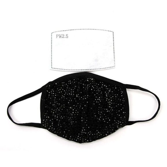 Rhinestone Face Mask In Polyester Material - HOST PICK!!! - Picture 3 of 13